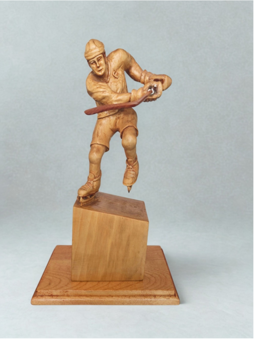 Vintage Mario Lemieux, ice hockey player with a stick and skates in motion, #66